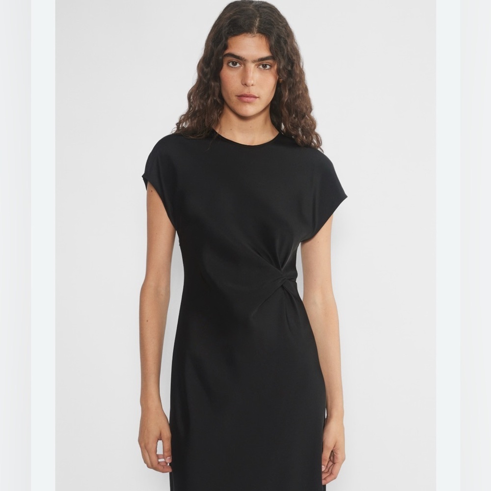 Wilfred New Lune Black Wrap With side ties Mini Dress XL Double-Layer Body - Picture 8 of 16